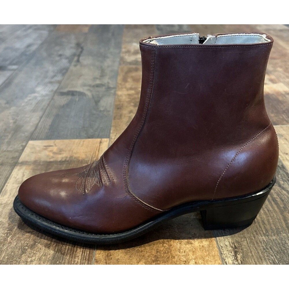Vintage HANOVER Brown Leather 6" Ankle Cowboy Western Boots 2687 Size 8D